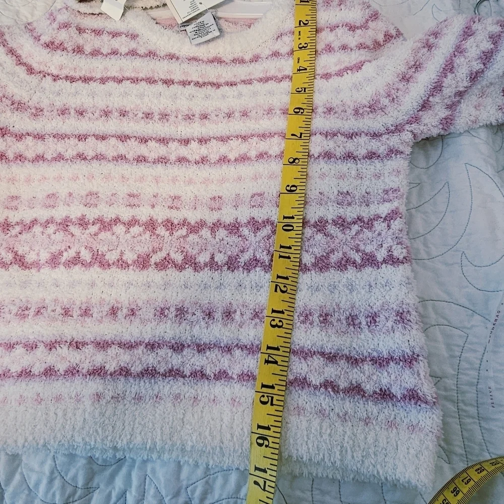 cupcakes & cashmere Kids Lavender Pink and White Sweater & Hat Size L 10/12